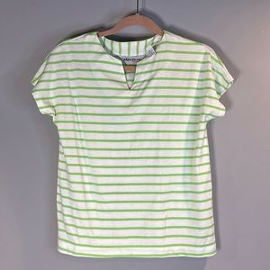 ✨Vintage✨ Green & White Striped T-Shirt by Objectives Size Small